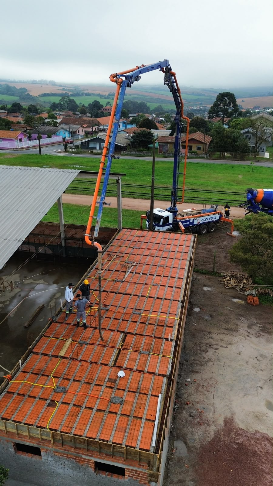 Detalhe da estrutura em execução da ampliação